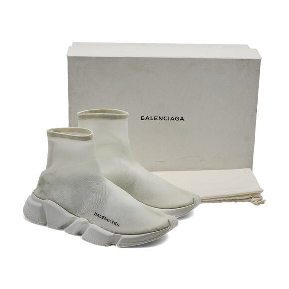 Balenciaga Knit Fabric Speed Trainer Sneakers in White 40 (10 US) $895 - Picture 1 of 10